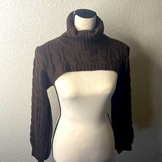 Crop Top Sweater Never Worn I Had Bought It And Thought It Was Super Cute But Never Worn. Size Medium In Great Condition Winter Crop Top, Knit Mesh Sweater, Cropped Sweaters, Cropper Knit Sweaters, Crop Sweater, Trendy Fitted Brown Cropped Sweater, Cozy Brown Cropped Soft Knit Sweater, Cozy Brown Cropped Long Sleeve Sweater, Brown Knit Crop Sweater