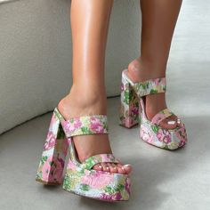 Freyja Pink Floral Jacquard Platform Heeled Sandals | SIMMI London Floral Platform Heels, Multicolor High Heel Fabric Sandals, Multicolor Fabric Open Toe Heels, Multicolor Fabric Sandals For Party, Multicolor Fabric Party Sandals, Multicolor Open Toe Fabric Sandals, Multicolor Floral Print Sandals For Party, Multicolor Floral Print Synthetic Sandals, Multicolor Floral Print Party Sandals