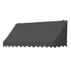 a black awning with scalloped edges on an isolated white background, 3d rendering