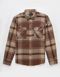 Brixton Bowery Flannel. This Classic, Two-Pocket Flannel Looks And Feels Like A Favorite Shirt From Day One. Designed With Signature Vintage-Inspired Plaids And A Proprietary, Anti-Scratch Vegan Wool Tri-Blend. Ideal For Layering Over A Tee For Added Warmth Or Wearing On Its Own For Dinner Dates. Clean Finished Seams For A Polished Look. Chest Pocket With Woven Label. Softener Wash. Standard Fit With A Curved Hem. 60% Cotton 23% Polyester, 17% Acrylic. Machine Wash. Imported. Collared Flannel Shirt With Pockets, Flannel Workwear Tops With Pockets, Classic Brown Flannel Shirt With Pockets, Brown Button-up Flannel Shirt With Pockets, Brown Cotton Flannel Shirt With Pockets, Flannel Work Shirt With Pockets, Flannel Looks, Dinner Dates, Mens Flannel