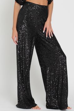 Slip into something sparkly! Our high waisted sequin pants are the perfect party pieces for those looking to glam up their night out - they'll hug your curves and show off your booty! With an elastic back waist, polyester lining, and shimmering sequins, these sleek pants are sure to turn heads. Shine on! Holiday Party Glitter Bottoms, Fitted Sequin Bottoms For Holiday Party, Party Glitter Bottoms For Party Season, Stretch Sequin Bottoms For Evening, Sequin Stretch Evening Bottoms, Shimmer Bottoms For Party And Holiday Season, Holiday Party Shimmer Bottoms, Disco Style Sequin Bottoms For Party Season, Disco Sequin Bottoms For Party Season