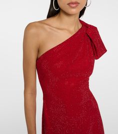 One-shoulder diamanté-embellished gown in red - Roland Mouret | Mytheresa One-shoulder Embellished Evening Dress, One Shoulder Embellished Cocktail Evening Dress, Embellished Gala Cocktail Gown, One Shoulder Embellished Evening Dress For Cocktail, One-shoulder Embellished Holiday Dress, Embellished One-shoulder Holiday Dress, Glamorous One-shoulder Dress For Red Carpet, Holiday One-shoulder Embellished Dress, Holiday Embellished One-shoulder Dress