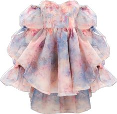 Summer Puff Sleeve Organza Mini Dress, Summer Organza Mini Dress With Puff Sleeves, Feminine Organza Mini Dress For Spring, Feminine Spring Organza Mini Dress, Spring Off-shoulder Organza Dress, Organza Mini Dress, Pastel Tie Dye, Pleated Skirt, High & Low