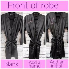 Bikini Competitor Robe; perfect for backstage at your NPC Bikini Competition! Fitted Black Party Robe, Black Satin Party Robe, Black Satin Robe For Party, Competition Jewelry, Black Satin Fabric, Olympic Weightlifting, Celebrity Design, Outdoor Quotes, Crystal Ab