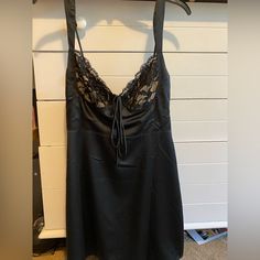 Size 6 But Fits Like A Small. It’s Pretty Tight And I Don’t Like The Way It Fits On Me. Black Satin Dress, Black Satin, Lace Dress, Tights, Colorful Dresses, Satin, Mini Dress, Cute Outfits, Womens Dresses