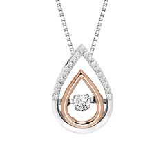 Rhythm of Love 14K White & Rose Gold Diamond Tear Drop Necklace Timeless Rose Gold Necklace For Anniversary, Rose Gold Teardrop Pendant Necklace In Fine Jewelry Style, Timeless Rose Gold Diamond Necklace For Anniversary, Rose Gold Teardrop Necklace Fine Jewelry, Elegant Rose Gold Necklace For Anniversary Gift, Rose Gold Teardrop Pendant Necklace With Diamond Accents, Rose Gold Diamond Necklace For Anniversary Gift, Rose Gold Teardrop Necklace For Anniversary, Elegant Rose Gold Jewelry For Anniversary