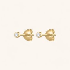 Tiny Sapphire Studs in 14k Gold Cartilage Earrings Stud, Ear Party, Round Sapphire, Sapphire Studs, Infinite Possibilities, Ear Stack, Bar Studs, Ear Cuff Earings, Gold Earring