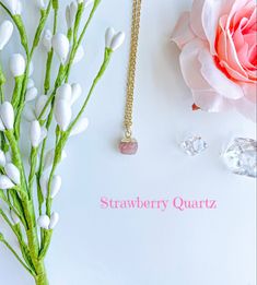 ONE DAY 50% OFF FLASH SALE💗 -Gold Natural Strawberry Quartz Stone Necklace♡ #mothersdaygifts #giftformom #momgift #giftforgrandma #necklacegift #giftforher #crystaljewelry #gemstonejewelry #handmadejewelry #handmadejewelryforsale #crystals #strawberryquartz Everyday Rose Gold Necklace With Square Pendant, Minimalist Pink Necklace With Adjustable Chain, Valentine's Day Gift Adjustable Crystal Necklaces, Rose Gold Square Pendant Necklace As Gift, Rose Gold Necklace With Square Pendant For Gift, Minimalist Pink Pendant Necklace, Minimalist Rose Gold Crystal Necklace, Pink Necklace For Everyday And Valentine's Day, Minimalist Pink Everyday Necklace