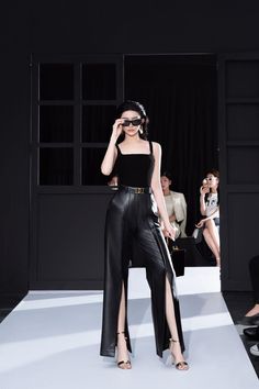 Beles Straight Slit Hem Leather Floor Length Pants - MEAN BLVD Black Velvet Fabric, Mean Blvd, Mode Casual, Velvet Top, Stretch Top, Peplum Hem, Velvet Tops, Lace Midi Dress, Fancy Outfits