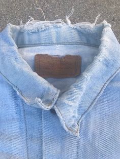 "Make this classic Levis jacket a staple in your closet. Brand: Levis Estimate Size: Medium Beautiful wear as shown in images Length: 23\" Bust: 40\" Waist: 39\" Shoulder: 16\" Sleeve: 23\"" Classic Collared Washed Blue Denim Jacket, Classic Collared Spring Denim Jacket, Classic Long Sleeve Denim Jacket For Spring, Fitted Distressed Cotton Outerwear, Vintage Denim Jacket For Streetwear In Spring, Vintage Denim Jacket For Spring Streetwear, Vintage Denim Jacket For Streetwear And Spring, Classic Faded Cotton Denim Jacket, Classic Light Wash Long Sleeve Denim Jacket