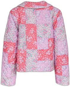 Multicolor Quilted Spring Outerwear, Spring Multicolor Floral Patchwork Outerwear, Multicolor Patchwork Quilted Jacket For Spring, Pink Patchwork, Golden Flower, Patchwork Jacket, Floral Jacket, Buy Shoes Online, Button Flowers