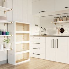 the kitchen is clean and ready to be used as a storage area for cooking utensils