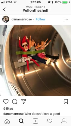 two elfs in a washing machine with the caption that reads, i'm not