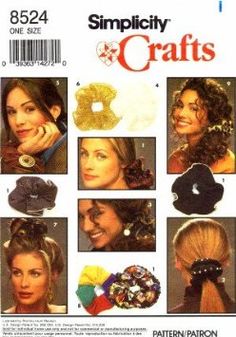 an advertisement for crafts featuring women's hats and hair accessories in various styles, from the