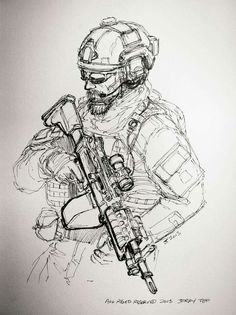 . Tactical Drawing, Army Sketch, 2d Game Character, Pencil Drawing Ideas, Sketch Inspiration