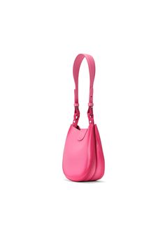 Matte blush calfskin small saddle bag Hot pink oil-edge, threading, and lining details Fold-over flap with magnetic closure Embossed logo Two leather straps of different lengths: a short one for side-shoulder baguette carry, and a long one for crossbody carry One bonus inner pouch, detachable with a chain -------------- Bag size: approximately 7.5” W x 7” H x 3” D (19 cm x 17.5 cm x 7.5 cm) One shorter adjustable leather strap with a drop of approximately 8.5" to 9.5" (22 cm to 24 cm) One longer Pink Bags With Leather Lining For Daily Use, Pink Bags With Leather Lining For Everyday Use, Everyday Pink Bags With Leather Lining, Pink Everyday Bags With Leather Lining, Pink Leather-lined Satchel Bag, Chic Pink Calf Leather Bag, Pink Calf Leather Bag With Detachable Strap, Pink Leather Shoulder Bag With Leather Lining, Classic Pink Leather Bag