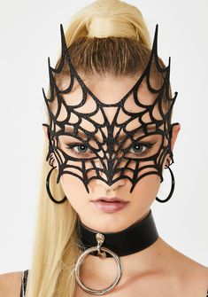 Halloween Glitter Spider Web Masquerade Mask | Dolls Kill Halloween Masquerade Full Face Costume Accessories, Full Face Halloween Masquerade Costume Accessory, Novelty Masks And Prosthetics For Halloween Masquerade, Full Face Masquerade Costume For Halloween, Rave Style Full Face Mask For Halloween, Full Face Rave Mask For Halloween, Black Novelty Masks For Carnival, Novelty Black Halloween Masks, Novelty Black Masks For Carnival