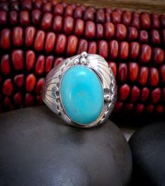 This wonderful Sterling Silver and Turquoise ring is handmade with skill by a Navajo artist. This is the perfect gift for that special someone! Size: 12 - This ring can be sized up or down within two sizes for an additional fee. Please send an email, if needed, before the time of purchase. Stone Measures: 7/8" x 5/8" Weighs: 17 Grams Stamped: Sterling Signed: JCY  This ring can be sized up or down by two sizes for an additional $25 fee. Ring Sizings take approximately 2 weeks turnaround. Add the following listing ID to your cart (253475134610) and send a note with the size you need. Send a message if you have questions. Please use the following link to add to your shopping cart at the time of purchase: https://www.etsy.com/listing/1014930924/ring-sizing-fee-only Thank you for shopping with Untreated Southwestern Style Ring Jewelry, Handmade Southwestern Style Ring Jewelry, Artisan Turquoise Ring, Handmade Southwestern Style Ring, Western Style Turquoise Sterling Silver Ring, Southwestern Turquoise Ring With Large Stone, Southwestern Style Turquoise Ring With Large Stone, Southwestern Turquoise Jewelry For Anniversary, Artisan Turquoise Ring With Large Stone Collectible