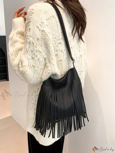 Bird in Bag - Premium Womens Crossbody Bag with Spacious Compartment, Stylish Tassel Design, Korean-inspired Minimalist Fashion Rectangular Bags With Tassels For Fall, Fall Fringe Shoulder Bag For Daily Use, Trendy Hobo Bag With Fringe For Everyday Use, Fringe Hobo Bag For Daily Use In Fall, Trendy Fringed Hobo Bag For Everyday Use, Trendy Fringe Hobo Bag For Everyday Use, Trendy Shoulder Bag With Tassels For Daily Use, Fall Rectangular Bag With Tassels, Rectangular Fall Bag With Tassels