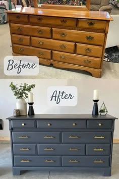 an old dresser has been transformed into a new piece of furniture