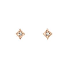 14k rose gold diamond star studs earring gold by EnveroJewelry Delicate Rose Gold Diamond Cut Earrings, Dainty Diamond White Diamond Earrings With Single Diamond, Dainty Diamond White Earrings With Single Diamond, Minimalist Rose Gold Diamond Earrings With Single Diamond, Dainty Diamond White Diamond Earrings, Rose Gold Diamond Earrings With Single Diamond, Delicate Diamond White Earrings With Accents, Dainty Single Diamond White Diamond Earrings, Minimalist Rose Gold Earrings With Diamond Accents