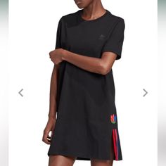 Brand New With Tags. Regular Fit Tee Dress Color: Black Size: Small Split High-Low Hemline Sporty Adidas Cotton Dress, Adidas Cotton Summer Dress, Adidas Cotton Dress For Summer, Summer Cotton Adidas Dress, Summer Cotton Dress By Adidas, Adidas Short Sleeve Dresses, Casual Short Sleeve Adidas Dresses, Casual Adidas Dress With Short Sleeves, Adidas Black Summer Dresses