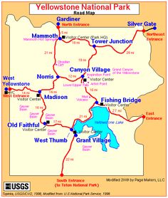 Yellowstone Road Map