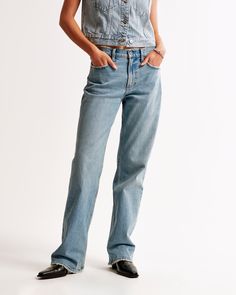 Embrace the nostalgia of the 90s with Abercrombie & Fitch's Women's Low Rise Baggy Jeans in Medium Tinted. Perfect for those who love a retro vibe, these jeans are a must-have for your casual wardrobe.

- Size: 30 SHORT
- Color: Medium Tinted
- Material: Pocket Bag - Polyester, Cotton Blend
- Gender: Female
- Fit: Low rise, 8.5” rise; relaxed at waist and hips; baggy, full-length leg
- Fabric: Vintage stretch for comfort and an authentic look

These jeans offer a versatile baggy fit that can be Medium Wash Mid-rise Bottoms For Everyday, Mid-rise Medium Wash Bottoms For Everyday, Everyday Mid-rise Medium Wash Bottoms, Light Wash Mid-rise Bottoms For Everyday, Light Wash Mid-rise Everyday Bottoms, Everyday Light Wash Mid-rise Bottoms, Everyday Medium Wash Bottoms With Frayed Hem, Medium Wash Straight Bottoms With Frayed Hem, Straight Bottoms With Frayed Hem In Medium Wash