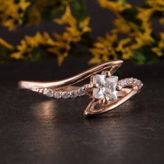 "Unique 14k rose gold geometric womens promise ring, Vinatge style dainty art deco womens princess cut white cz engagement ring, Gift for her WE OFFER UNLIMITED PERIOD INSTALLMENTS PLAN This is a beautiful, stunning, feminine ring that works well for all occasions, styles, and ages. You will love it! Ring information: Main Stone: Cubic zirconia Approximate size: 4*4mm Accent stones: Cubic zirconia Metal type: Gold Metal stamp: 14k Gold Customization / Replacements It's easy to create jewelry tha Dainty Princess Cut Diamond Promise Ring, Rose Gold Princess Cut Promise Diamond Ring, Promise Rose Gold Princess Cut Diamond Ring, Rectangular Rose Gold Cubic Zirconia Jewelry, Elegant Rose Cut Square Diamonds Jewelry, Elegant 14k Rose Gold Emerald Cut Jewelry, Elegant 14k Rose Gold Jewelry With Emerald Cut, Elegant Rose Cut Diamond Ring With Square Shape, Rose Gold Asscher Cut Cubic Zirconia Diamond Ring