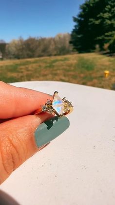 Unique Gold Moonstone Ring With Rose Cut Diamonds, Gold Opal Open Ring For Promise, Magical Gold Jewelry For Promise, Opal Moonstone Open Ring For Gift, Gold Gemstone Crystal Proposal Ring, Gold Opal Open Ring Gift, Gold Crystal Proposal Ring With Gemstone, Gold Crystal Proposal Ring, Unique Yellow Gold Moonstone Ring For Anniversary