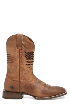 A touch of patriotic style punches up a ruggedly built boot fashioned from hearty leather. Style Name:Ariat Circuit Patriot Cowboy Boot (Men). Style Number: 5918503_1. Available in stores. Rugged Steel Toe Boots For Western-themed Events, Rugged Distressed Brown Boots For Western-themed Events, Distressed Brown Rustic Boots For Outdoor, Rustic Distressed Brown Boots For Outdoor, Rugged Boots With Reinforced Toe In Distressed Brown, Rugged Waterproof Boots With Round Toe For Western-themed Events, Rustic Outdoor Boots With Leather Footbed, Distressed Brown Rugged Moc Toe Boots, Rugged Distressed Brown Moc Toe Boots