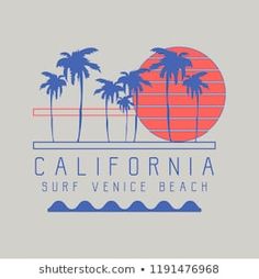 the california surf venice beach logo with palm trees