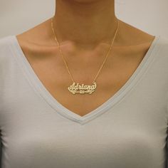 "*Average Name Pendant Width : 1 7/8 Inch (4.8 cm) Approx. *Up to 9 Letters. *Pendant Thickness : 0.5 mm / 25 Gauge / 0.020\" *Premium high end quality personalized laser cut out any letters/numbers in 10kt or 14kt solid yellow or white gold personalized name necklace, this item comes with split sturdy 1.0 mm Rollo chain from 15~20 inches, name pendant length not included on length option. *This pendant cut out by latest technology laser machine, top quality guaranteed." Classic Pendant Name Necklace For Anniversary, Classic Name Pendant Necklace, Classic Pendant Necklace With Name, Gold Polished Nameplate Jewelry, Personalized Nameplate Jewelry With Polished Finish, Personalized Gold Jewelry With Polished Finish, Hallmarked Nameplate Jewelry For Wedding, Classic Engraved Jewelry For Mother's Day, Engraved Nameplate Jewelry For Anniversary