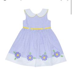 Nwot Never Worn Pet Free And Smoke Free Home Purple Gingham, Floral Fit, Lilac Dress, Review Dresses, Toddler Girl Dresses, Size 4t, Spring Dress, Belted Dress