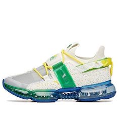 (WMNS) ANTA x Sprite Running Series Sneakers 'White Yellow Green' 122025530-4 Green Breathable Lace-up Custom Sneakers, White Custom Sneakers For Light Sports With Rubber Sole, White Custom Sneakers For Light Sports With Translucent Outsole, White Custom Sneakers With Translucent Outsole For Light Sports, Green Lace-up Running Shoes With Abzorb Midsole, White Custom Lace-up Sneakers With Air Cushioning, Urban White Mid-top Running Shoes, White Urban Mid-top Running Shoes, White Lace-up Custom Sneakers With Air Cushioning