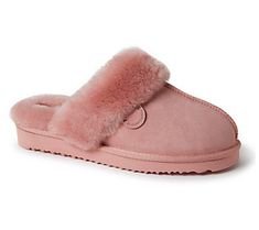 Surround your feet in the cloudlike comfort of these fluffy shearling slippers featuring lightweight EVA soles for street-ready wear. From Dearfoams. Shearling Slippers, Clog Slippers, Shoe Carnival, House Shoes, Fun Gifts, Comforters Cozy, Slide Slipper, Platform Heels, Womens Slippers