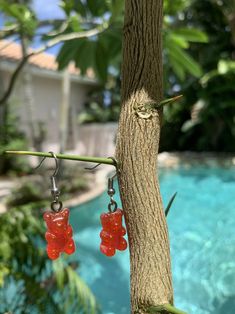 Gummy Bear Earrings | Etsy Red Plastic Earrings For Gift, Red Resin Novelty Earrings, Red Resin Novelty Jewelry, Novelty Red Resin Jewelry, Nickel-free Plastic Earrings As Gift, Trendy Plastic Earrings For Gift, Casual Personalized Earrings As A Gift, Fun Clear Jewelry For Gifts, Fun Clear Jewelry As Gift