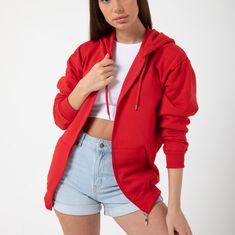 Product Description: The 100% Cotton Red Zip Hoodie is the perfect blend of comfort and style. Made from high-quality cotton fabric, this hoodie offers a cozy feel while ensuring durability and long-lasting use. With its vibrant red color, it adds a pop of boldness to any outfit, making it suitable for various occasions. Highlights: - Made from 100% cotton fabric, providing a soft and comfortable feel. - Features a zip-up design for easy wear and adjustable coverage. - Designed with a hood to of Red Hoodie With Double-lined Hood For Fall, Red Fall Hoodie With Double-lined Hood, Red Cotton Hoodie, Red Cotton Hoodie With Kangaroo Pocket, Trendy Red Hoodie For Winter, Red Cotton Hoodie With Adjustable Hood, Red Cotton Hoodie For Fall, Red Fall Sweatshirt With Adjustable Hood, Red Sweatshirt With Kangaroo Pocket For Fall