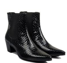 Ankle Boots Dress, Men In Heels, Casual High Heels, Mens Ankle Boots, Mid Heel Shoes, Leather Boots Heels, Pattern Shoes, Spring Boots, Genuine Leather Boots