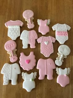 Mini Rosebud Baby Shower Cookies