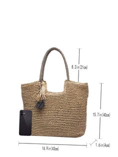 Tassel Decor Straw Tote Bag  - Women Tote Bags Paper Sizes Chart, Tassel Decor, Bags Style, Tassels Decor, Straw Tote Bag, Straw Bags, Tassel Bag, Straw Tote, Save The Planet