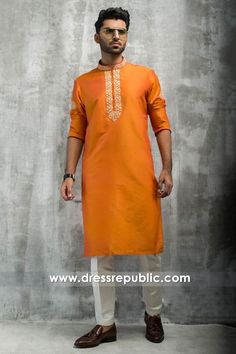 Festive Kurta Shalwar - DRM5195 Mehndi Groom, Wedding Kurta, Wedding Kurta For Men, Yellow Kurta