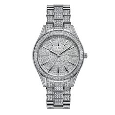 Inspired by the refraction of light and designed to shine brilliantly from all angles, the Cristal makes a glamorous statement on the wrist. The 34 MM round face features 12 genuine diamonds marking the hours, complemented by 559 Swarovski crystals adorning the dial, bezel, and bracelet. Crafted in durable stainless steel with a Swiss movement, the timepiece sparkles seamlessly to level up any look. Refraction Of Light, The Hours, Diamond Watch, Silver Diamonds, Stainless Steel Bracelet, Silver Watch, Quartz Movement, Quartz Watch, Stainless Steel Case