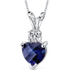 14 kt White Gold Heart Shape 1.00 ct Blue Sapphire Pendant P9004 Luxury Jewelry Diamond, Heart Shape Jewelry, Crystals For Luck, Jewelry Questions, Glowing In The Dark, Emerald Necklace Pendant, Birthstones By Month, Blue Sapphire Pendant, Nature Vintage