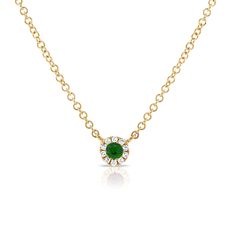 Discover timeless elegance with this Emerald & Diamond Necklace, featuring a stunning blend of vibrant green emeralds and sparkling diamonds. Set against a backdrop of 14K gold, the necklace showcases exquisite emeralds that radiate their deep, lush hue, complemented by diamonds totaling 0.12 carats for added brilliance. The elegant 14K gold chain enhances the piece’s sophistication, providing a classic yet contemporary touch. Perfect for special occasions or to add a touch of luxury to everyday Green Gemstone Diamond Necklace In Fine Jewelry Style, Fine Jewelry Green Diamond Gemstone Necklace, Formal Emerald Necklaces With Single Cut Diamonds, Luxury Green Diamond Necklace For May Birthstone, Emerald Necklace With Diamonds And 17 Jewels, Fine Jewelry Green Diamond Necklace With Brilliant Cut, Green Diamond Necklace For Formal Events, Formal Green Diamond Necklace For May Birthstone, Luxury Green Diamond Necklace With Single Cut Diamonds