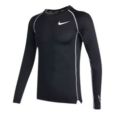 Nike Pro Dri-fit Athleisure Casual Sports Round Neck Long Sleeves Black DD1991-011 (Men's) Nike Compression Activewear With Moisture-wicking, Nike Compression Moisture-wicking Activewear, Technical Moisture-wicking Activewear For Sports Events, Moisture-wicking Sportswear For Sports Events, Nike Dri-fit Activewear For Sports Events, Nike Compression Sweat Resistant Activewear, Athleisure Activewear For Sports Events With Moisture-wicking, Athleisure Moisture-wicking Activewear For Sports Events, Moisture-wicking Athleisure For Sports Events