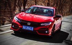 Honda Civic 220 Turbo Hatchback, 4k, HDR, 2021 cars, Honda Civic FK, 2021 Honda Civic, Red Honda Civic, japanese cars, Honda