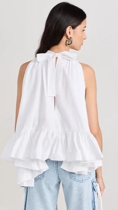 Summer Blouse With Ruffles And Asymmetrical Hem, Ruffled Tops With Asymmetrical Hem, Cotton Top With Asymmetrical Hem For Day Out, Cotton Tops With Asymmetrical Hem For Day Out, Trapeze Top, Hand Dyed Silk, Silk Dyeing, India Fashion, White Brand