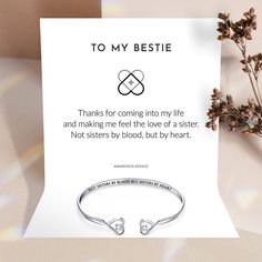 If you're looking for a beautiful and sentimental way to show your best friend some love, this bracelet is a perfect choice. The sleek, minimalist design is perfect for everyday wear, and the two delicate hearts represent you and your best friend, reminding you of all the good times you shared together. Whether you wear it as a daily reminder of your special bond or give it to your best friend as a gift, this bracelet is sure to be cherished for years to come. Why buy from us?: Crafted in Solid Legal Wedding, Sisters By Heart, Gift Bracelet, Moon Pendant Necklace, Hope Symbol, Experience Gifts, Silver 925 Necklace, Heart Gifts, Star Ring