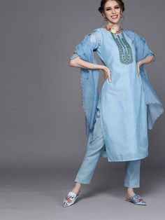 Buy smashing blue chanderi cotton solid straight cut suit online at Inddus. This delectable partywear straight cut suit comprises a chanderi cotton straight kurta with matching cotton bottom and organza dupatta. Chanderi Churidar With Sheer Dupatta And Straight Kurta, Cotton Silk Churidar With Sheer Dupatta And Straight Kurta, Blue Cotton Silk Straight Kurta, Spring Blue Chanderi Sets, Semi-stitched Cotton Kurta With Sheer Dupatta, Traditional Cotton Wear With Sheer Dupatta For Spring, Blue Cotton Silk Salwar Kameez With Sheer Dupatta, Spring Kurta With Sheer Dupatta In Chanderi, Blue Cotton Silk Salwar Kameez With Straight Kurta